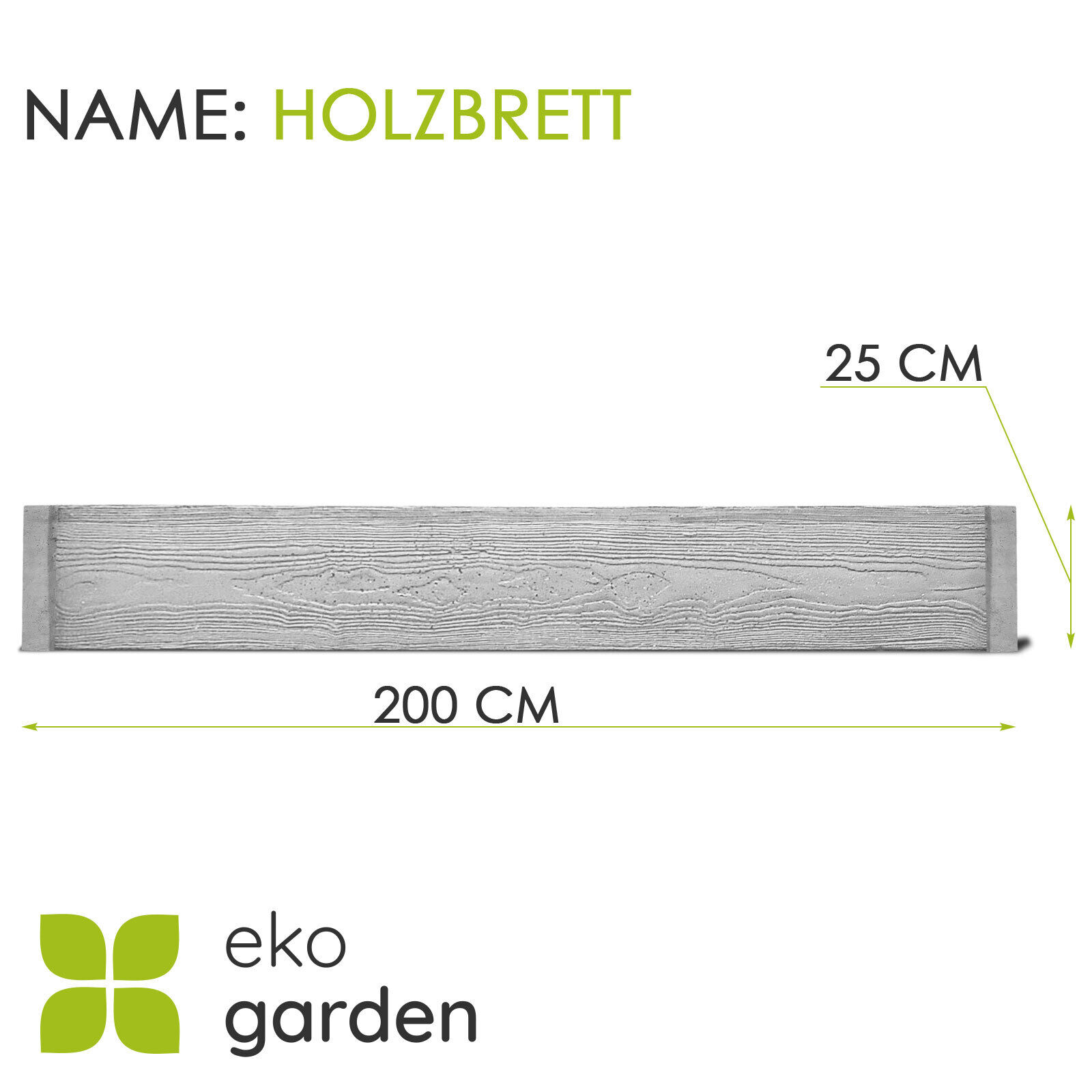 Betonplatte "Holzbrett" für Betonzaun