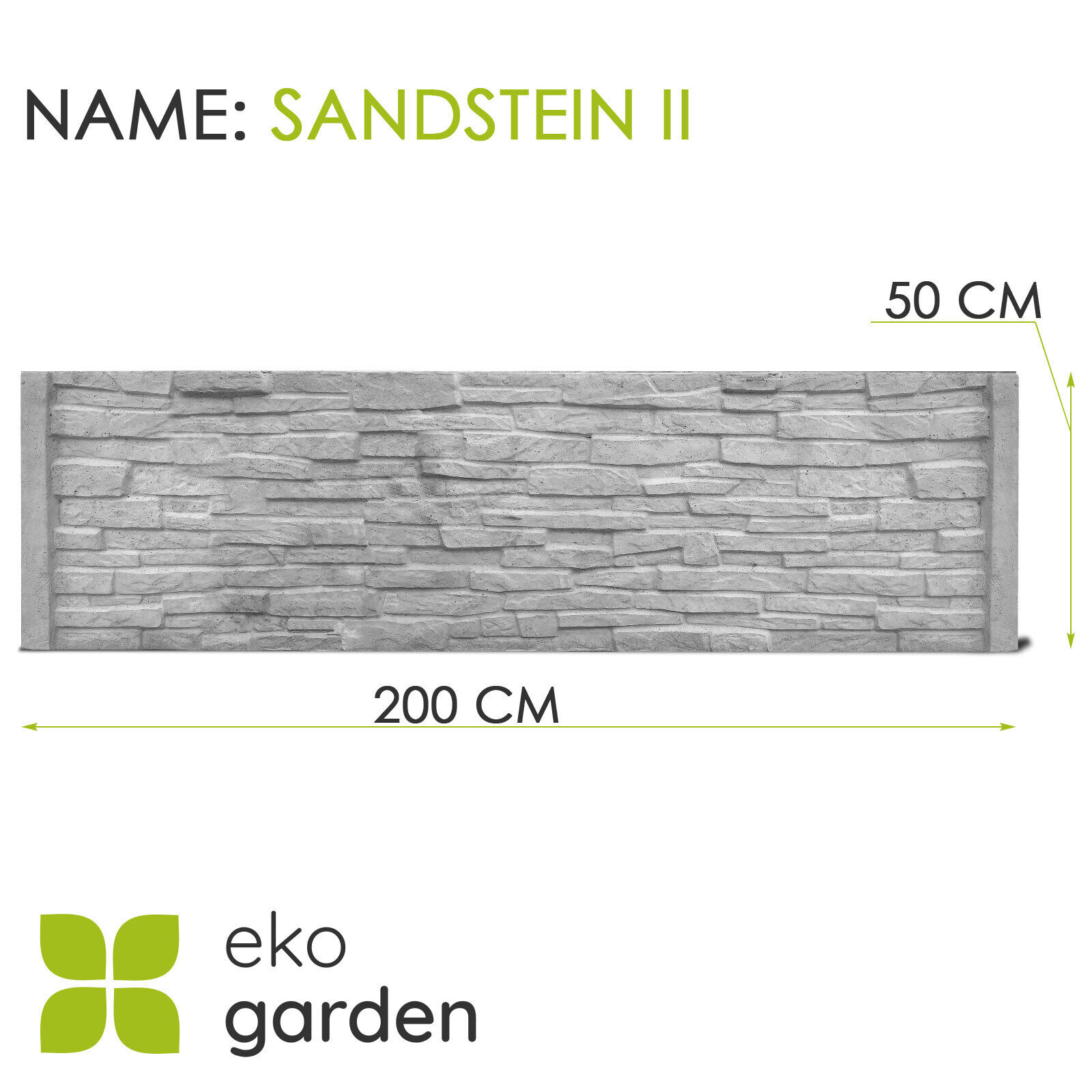 Betonplatte "Sandstein II" für Betonzaun