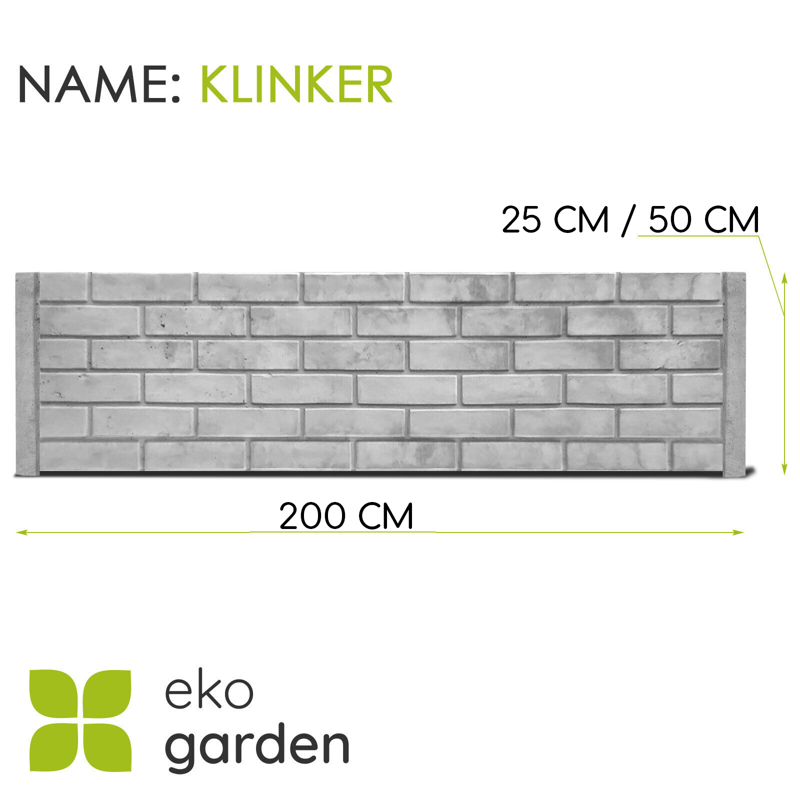 Betonplatte "Klinkerstein" für Betonzaun