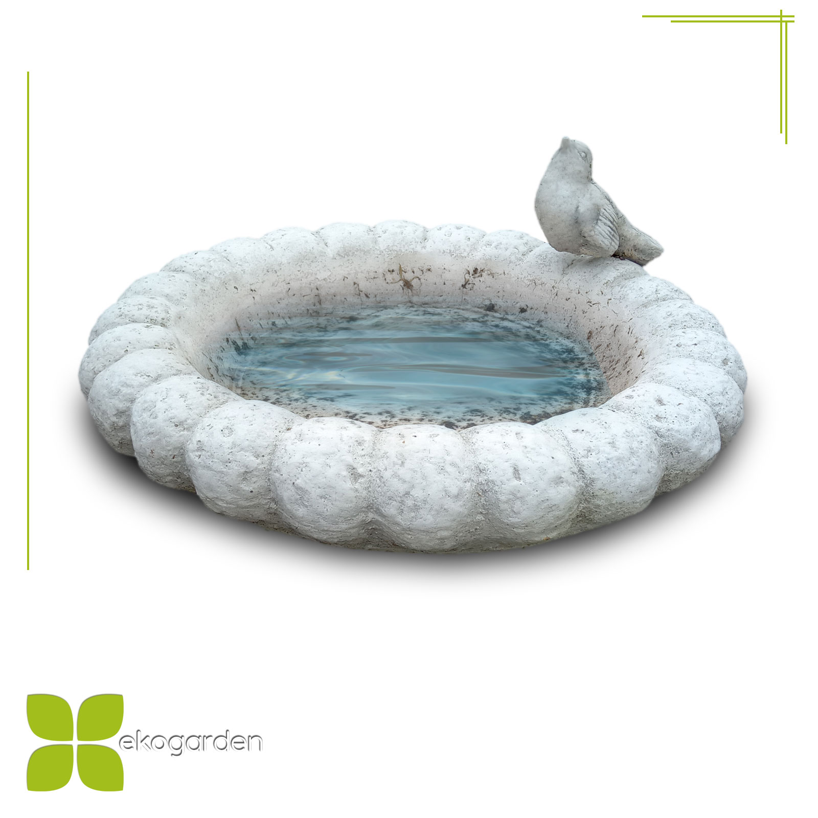 Vogeltränke Gartendeko "Vögel sitzt auf Schüssel" - Art.-Nr. 10